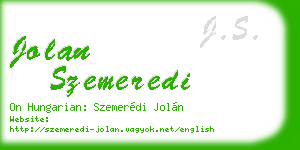 jolan szemeredi business card